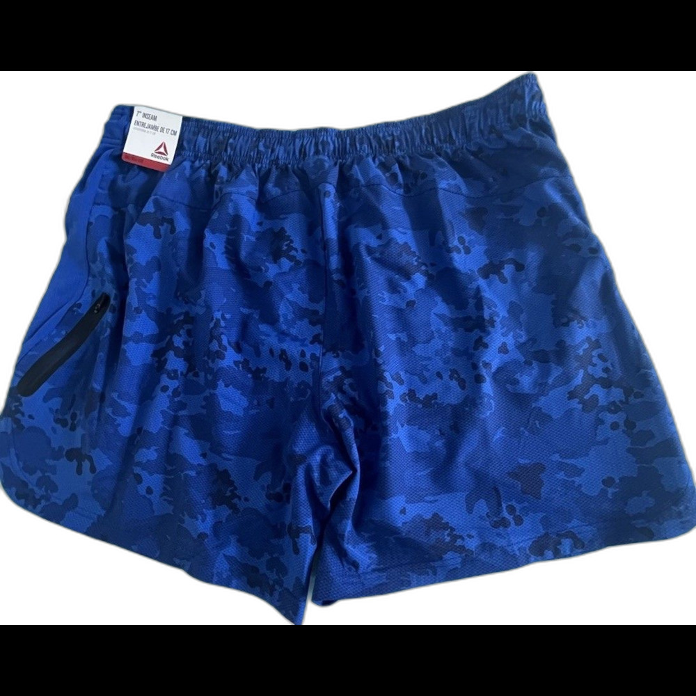 Reebok Men's Moisture Management Drawstring Shorts Royal Navy Blue Size 3XL NWT